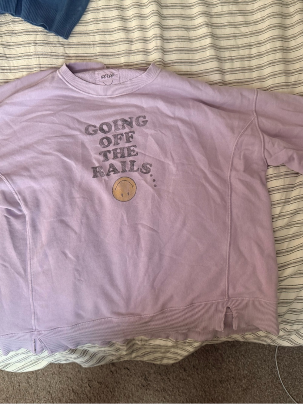 aerie Lilac Crewneck Sweatshirt with Branded Tag